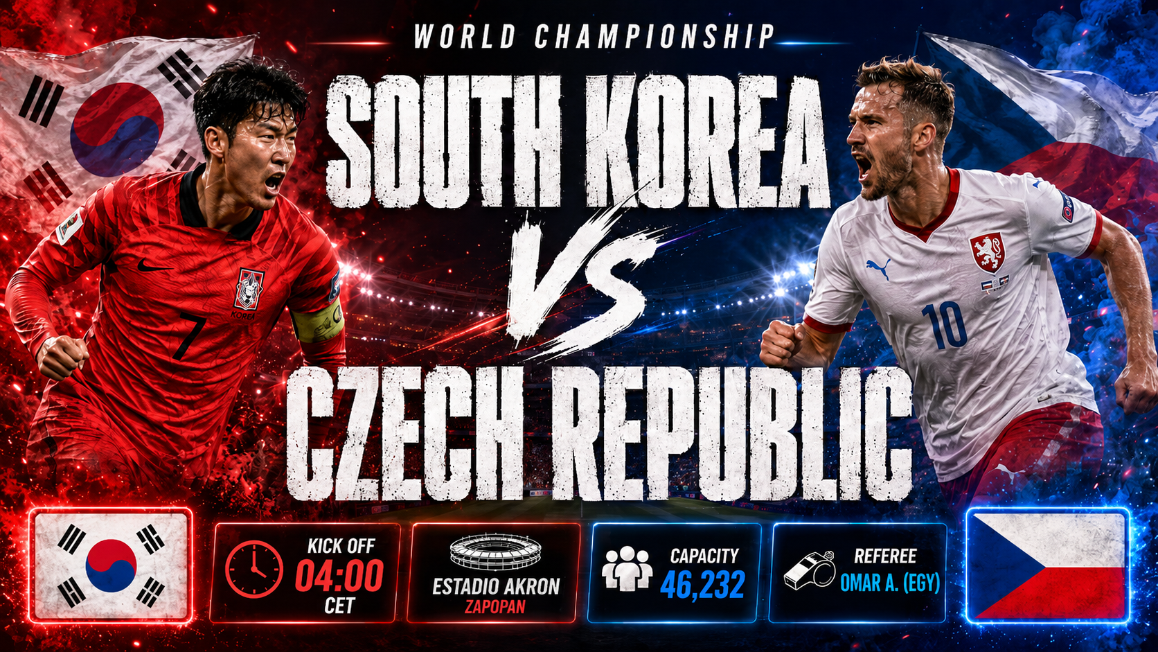 Südkorea - Tschechien : Taktische Hitzeschlacht in Mexiko prüft die Ambitionen beider Teams