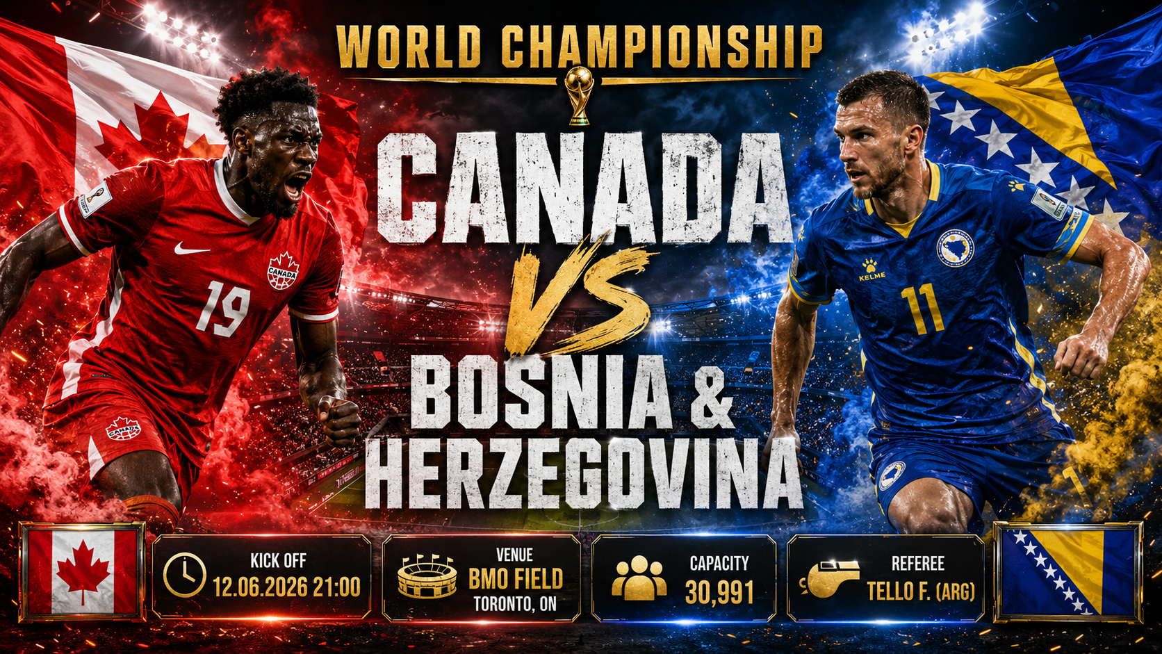 Kanada - Bosnien-Herzegowina : Historische Premiere in Toronto verspricht vorsichtige Partie geschwächter Teams