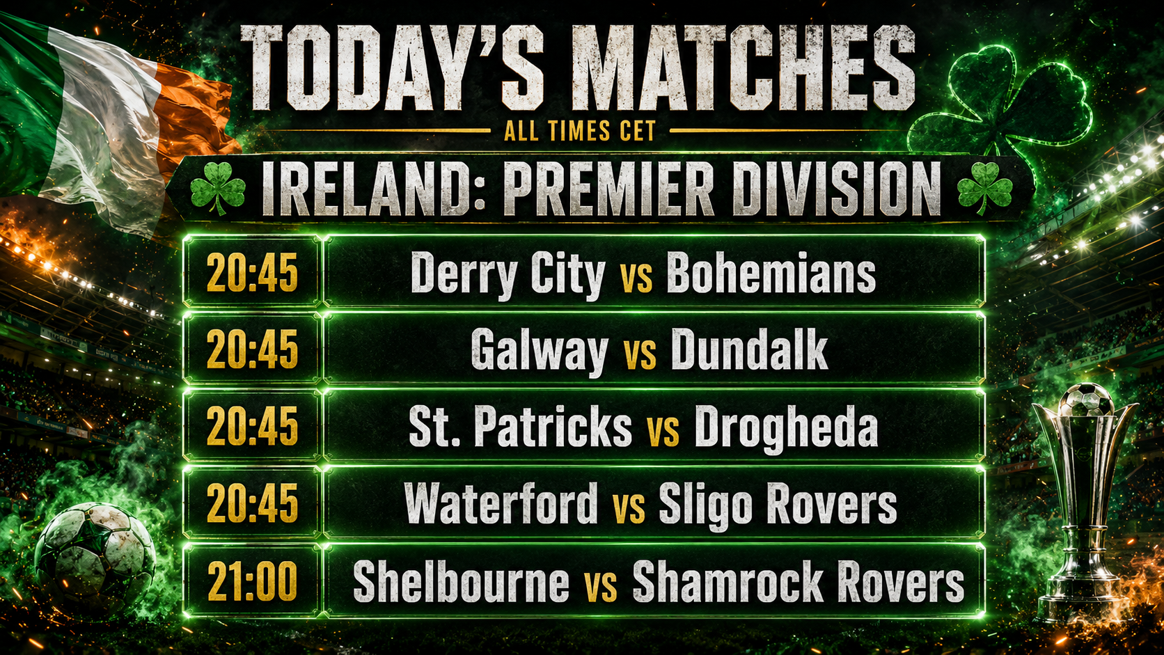 Shelbourne - Shamrock Rovers : Dublin-Derby elektrisiert die irische Liga vor wegweisendem Spieltag