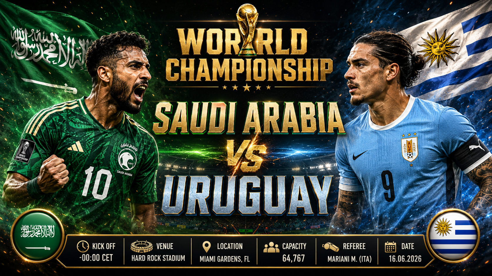 Saudi-Arabien - Uruguay : Taktischer Prüfstein in Miami entscheidet über die Richtung in Gruppe H